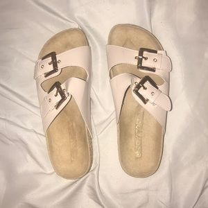 Light pink and gold sandals